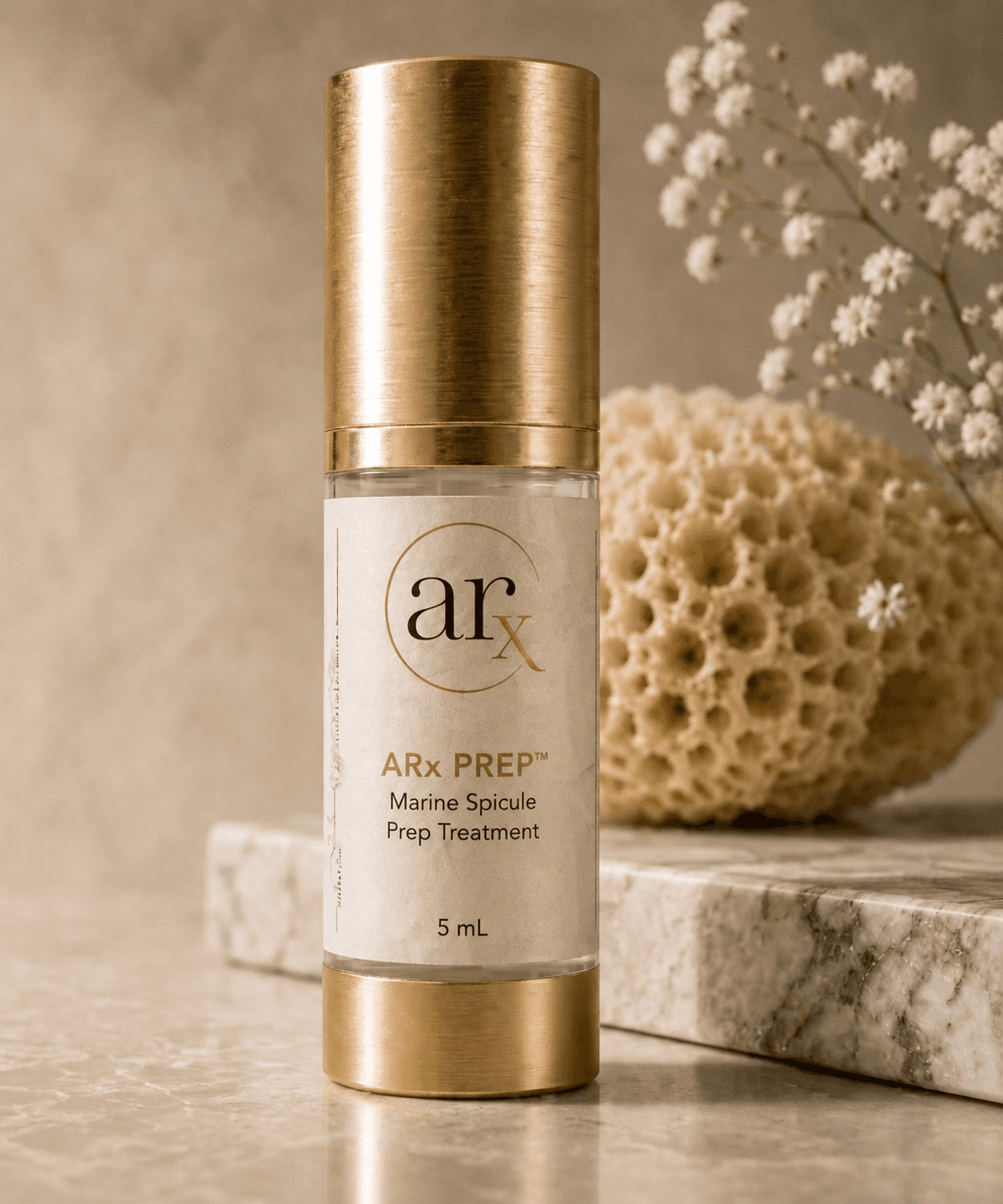 ARx PREP Marine Spicule Prep Treatment in champagne-gold packaging